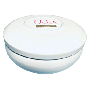 Elle Decor vintage round candle in white tin, 12.87oz / 365g